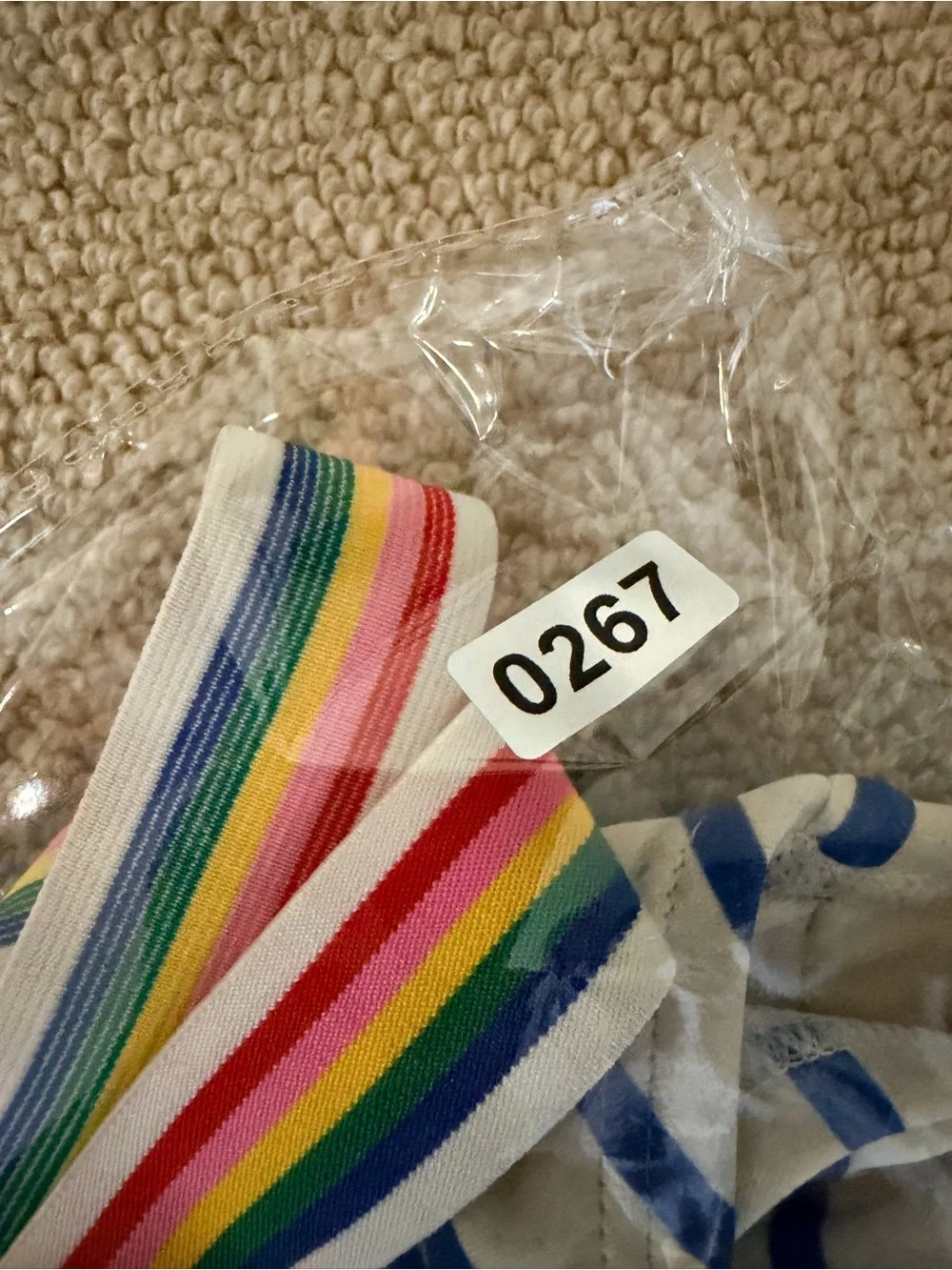 Hanna Andersson Girls 4 Rainbow Stripe One Piece Swimsuit Crossback